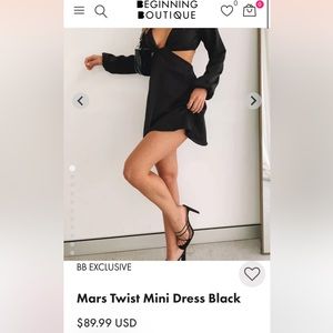 XS Mars Twist Mini Dress Black